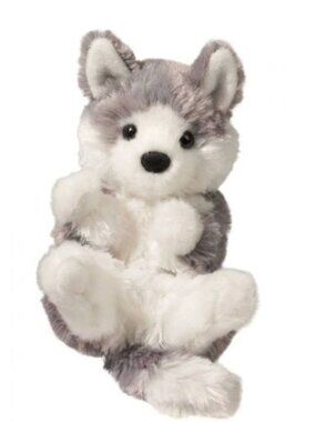 Douglas Cuddle Toy Husky Puppy Plush Stuffed Animal 7” Soft Gray & White